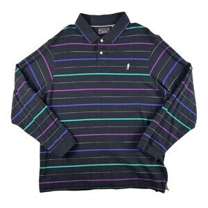 Vintage Payne Stewart Polo Shirt Mens 2XL Stripe Long Sleeve Legacy Golf Cotton